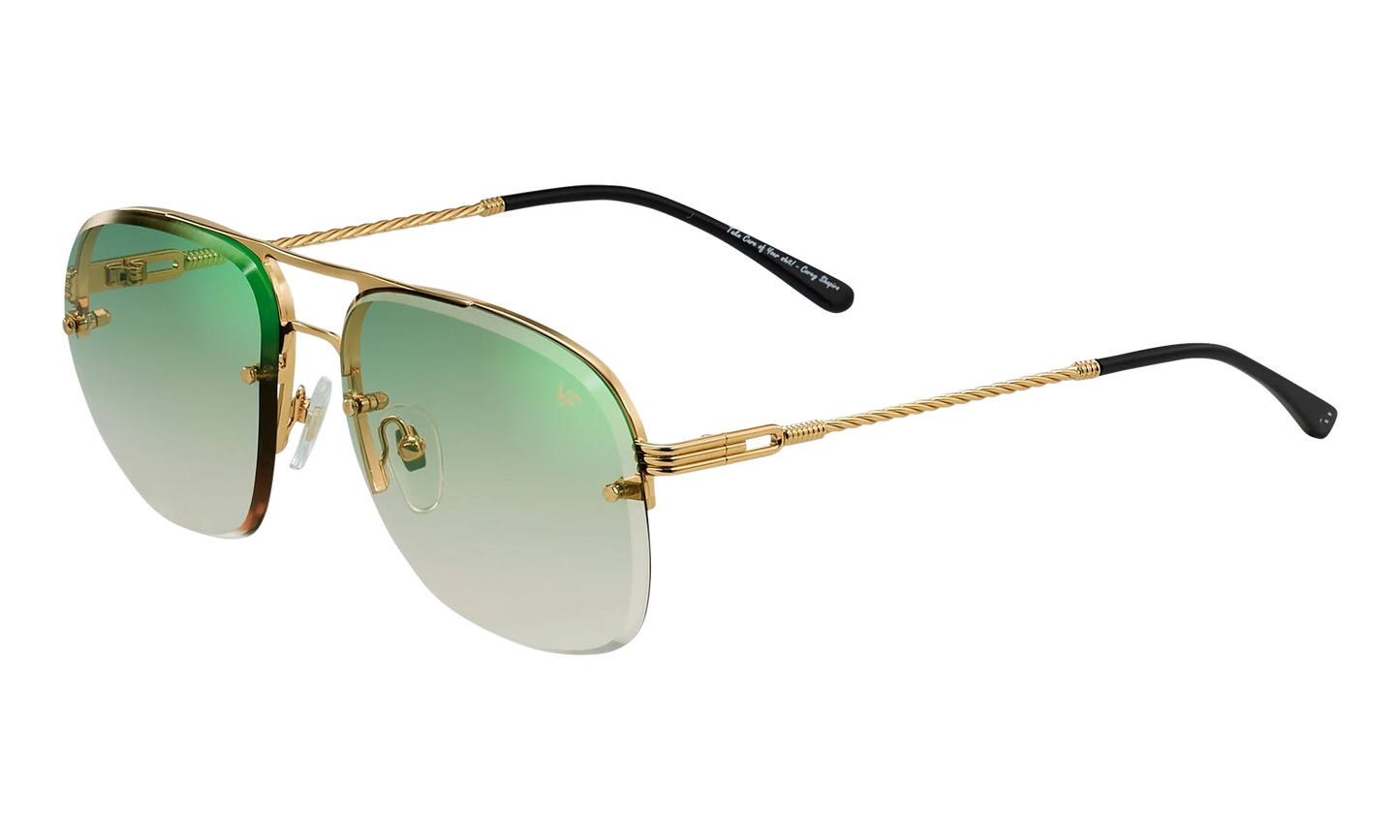 Snatch Bevel Rimless Drill Mount 18KT "Yellow Gold / Pastel Green Gradient Flash Gold" DMSN2 0003 48C3