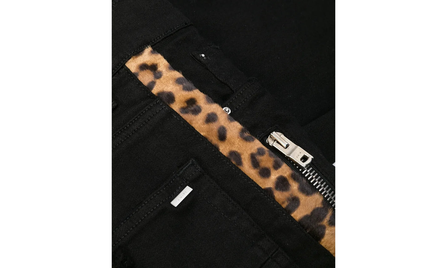 Half Track Broken Jeans "Black Leopard" S0M01154SD BLA