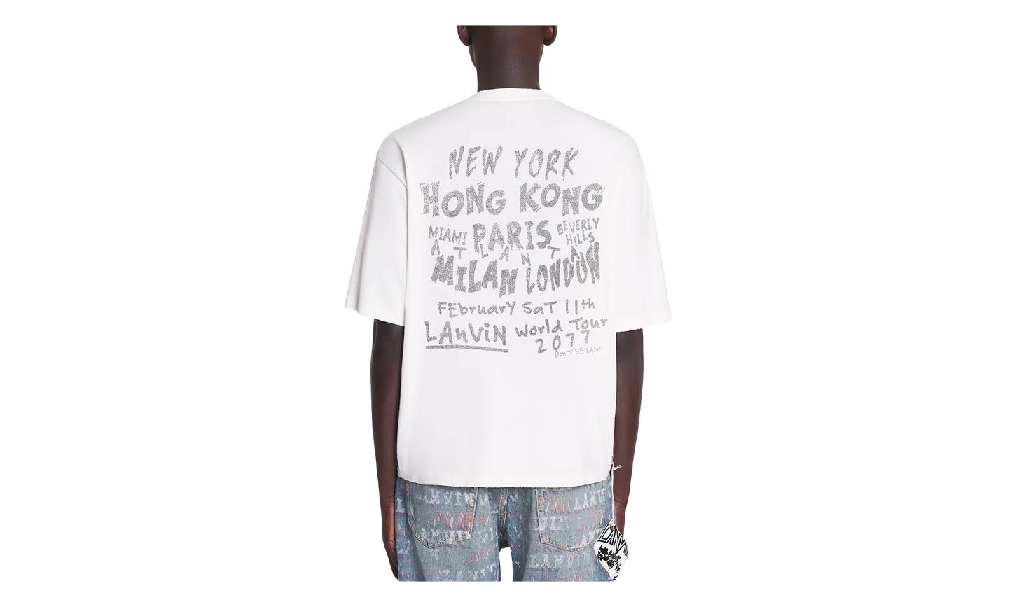 PRINTED COTTON TEE "White" RU TS0026 J117 P24 074