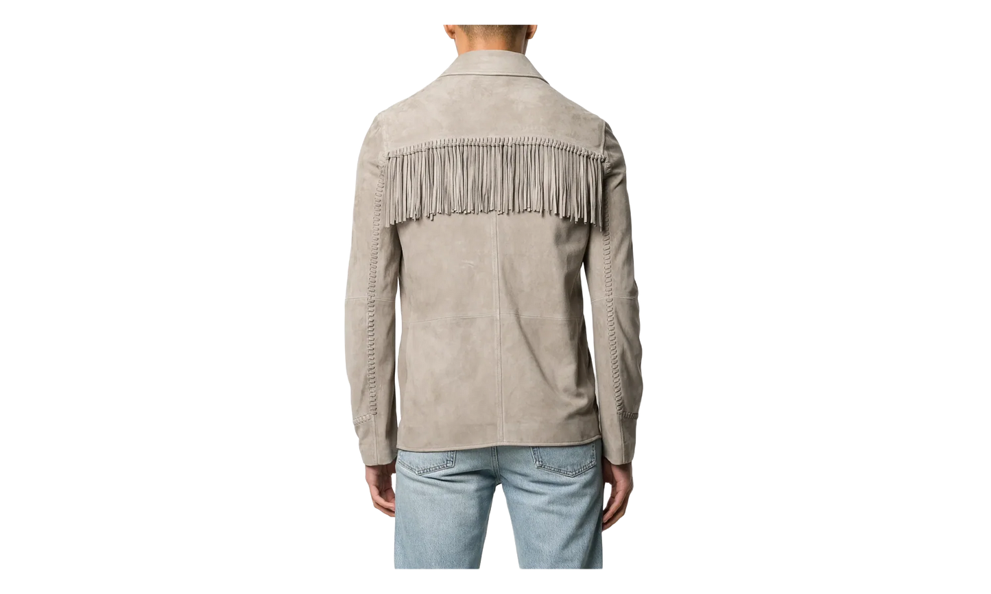 Fringe Suede Jacket "Grey" Y0M04208SU GRY