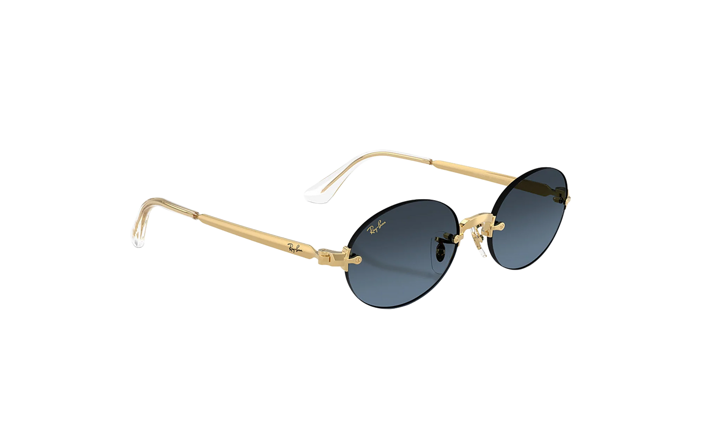 Ray-Ban Rimless "A$AP Rocky - Polished Arista Gold with Blue Gradient Dark Grey Lens" RB3929 001 S2