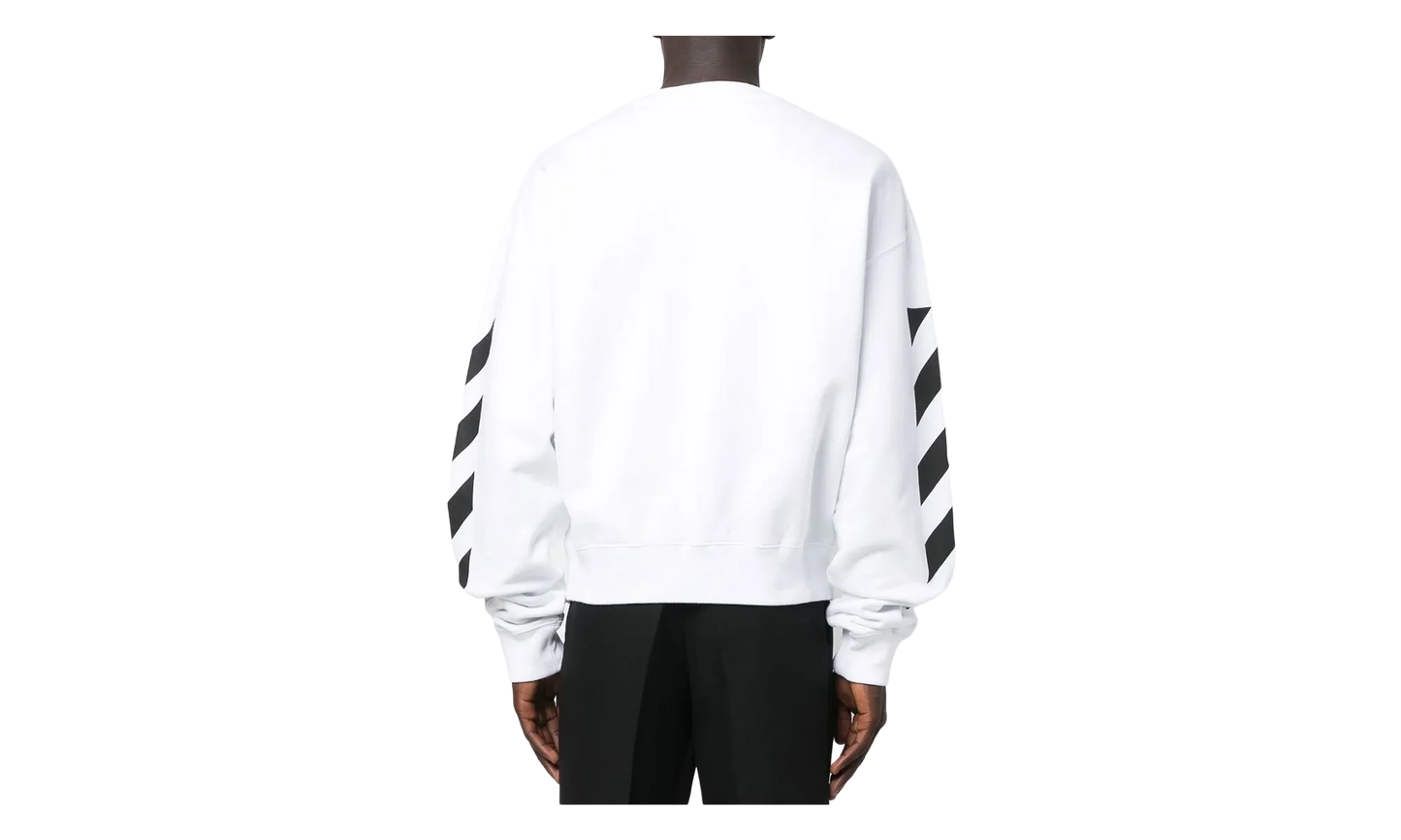 Diagonal Helvetica Oversized Sweatshirt "White" OMBA058C99FLE0010110
