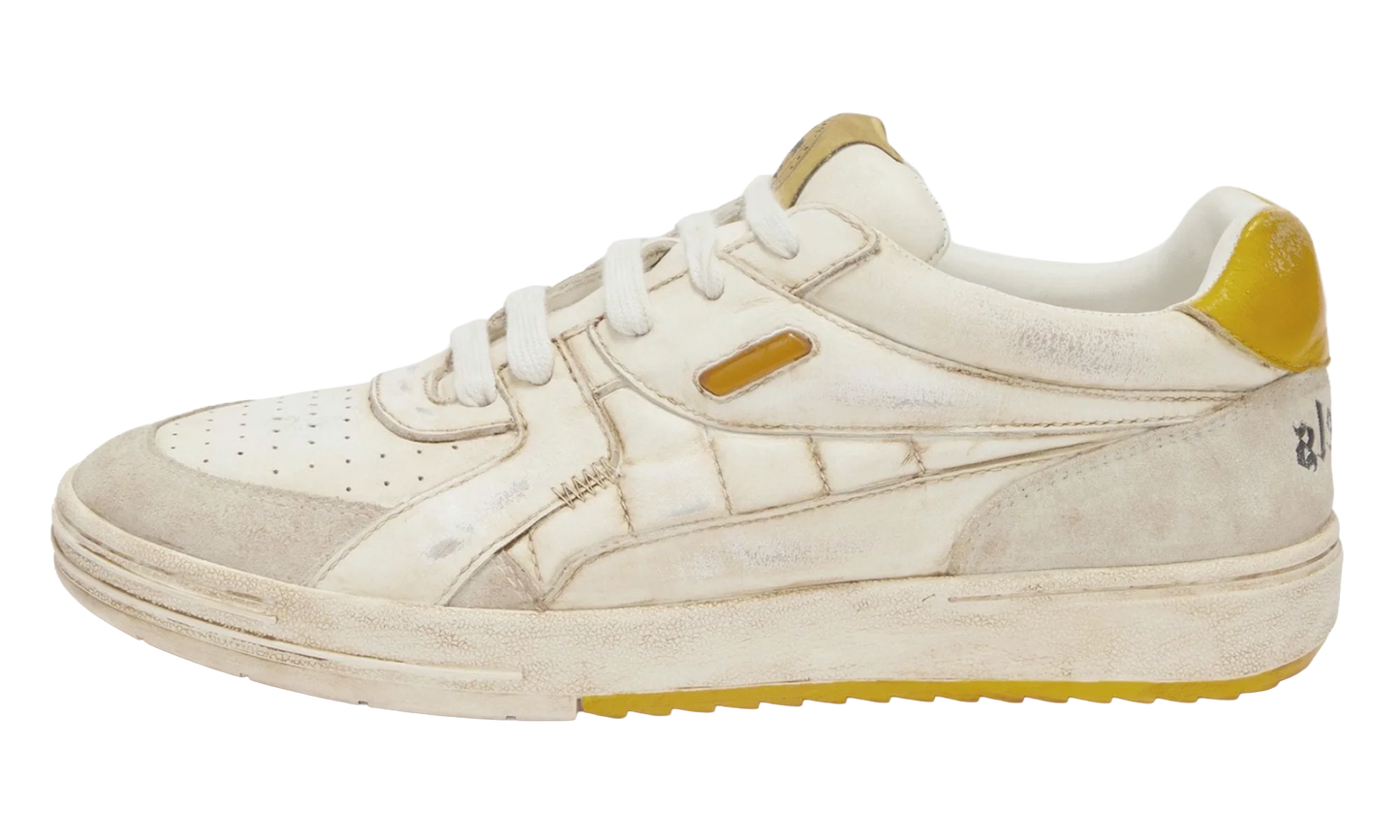 University Low-Top Sneakers "Yellow/White" PMIA078S23LEA0030118