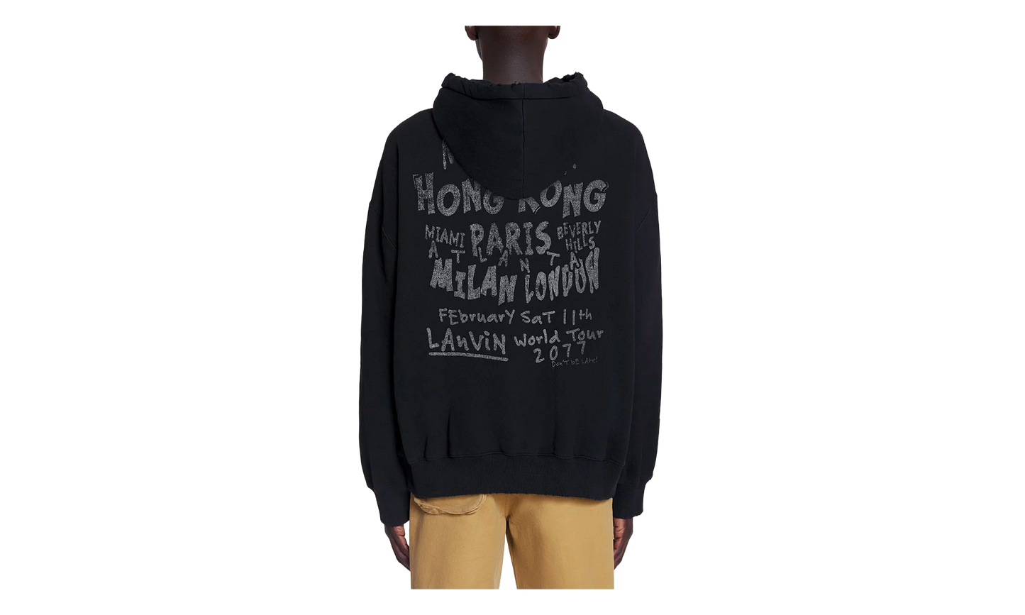 PRINTED KNIT HOODIE "Black" RU HO0005 J117 P24 10
