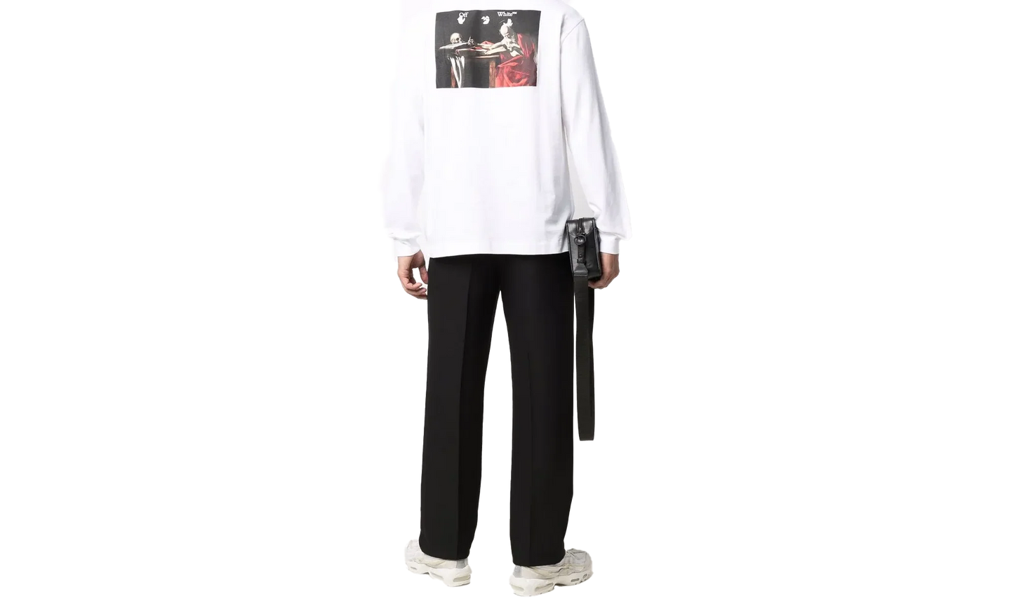 Caravaggio Paint Skate Long-Sleeve Tee "White / Black" OMAB064C99JER0050110
