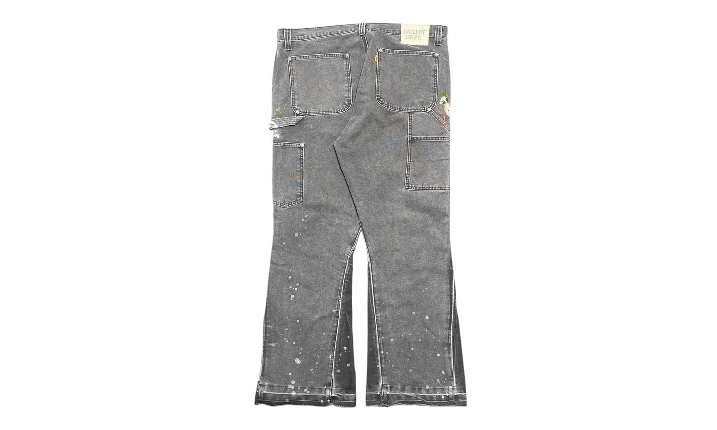 LA Carpenter Pants Flare Paint Splatter "Charcoal Multi" GD135