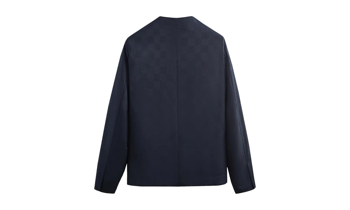 Shadow Check Collarless Jacket "Nocturnal" KHM010311 413