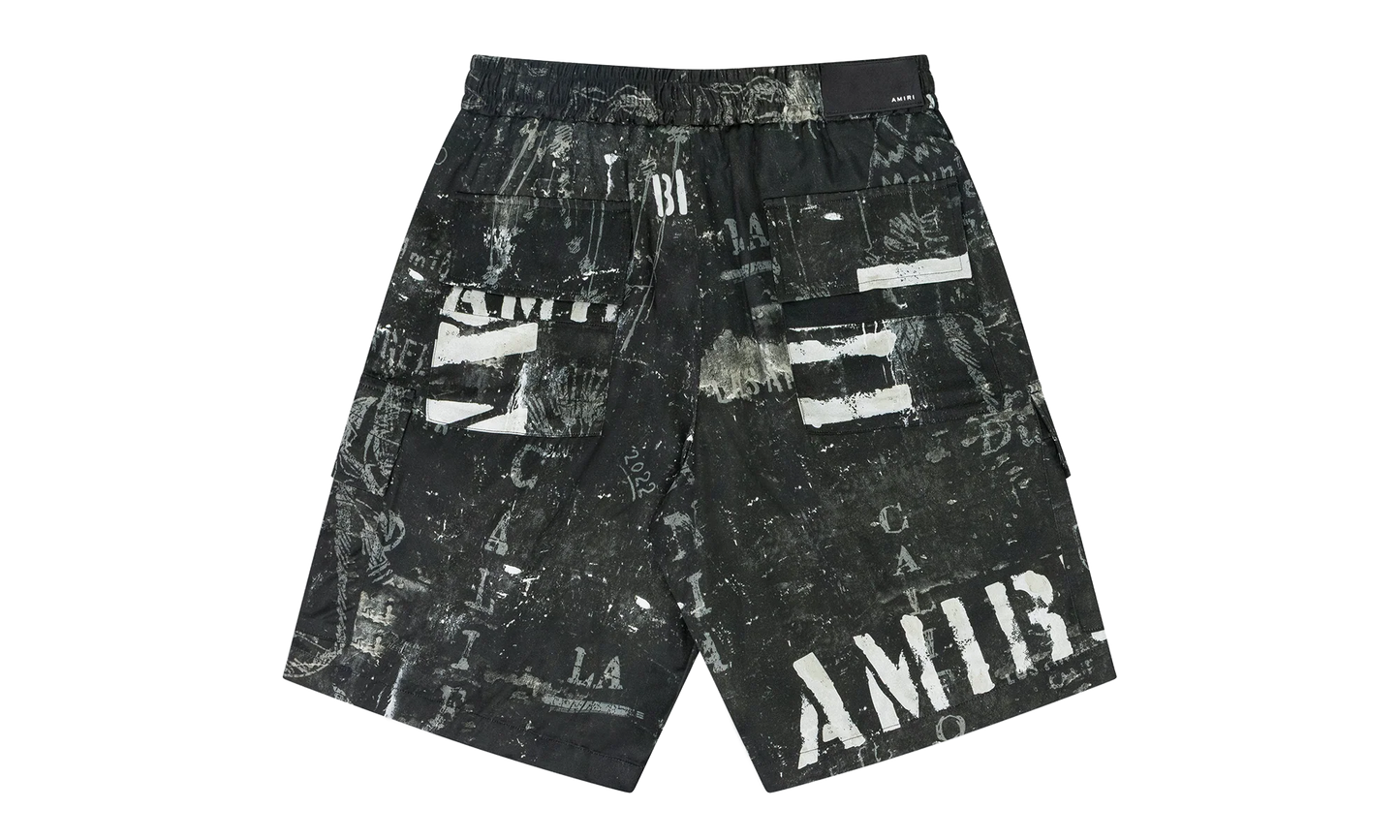 Army Stencil Cargo Shorts "Black" PF22MPB006_Black
