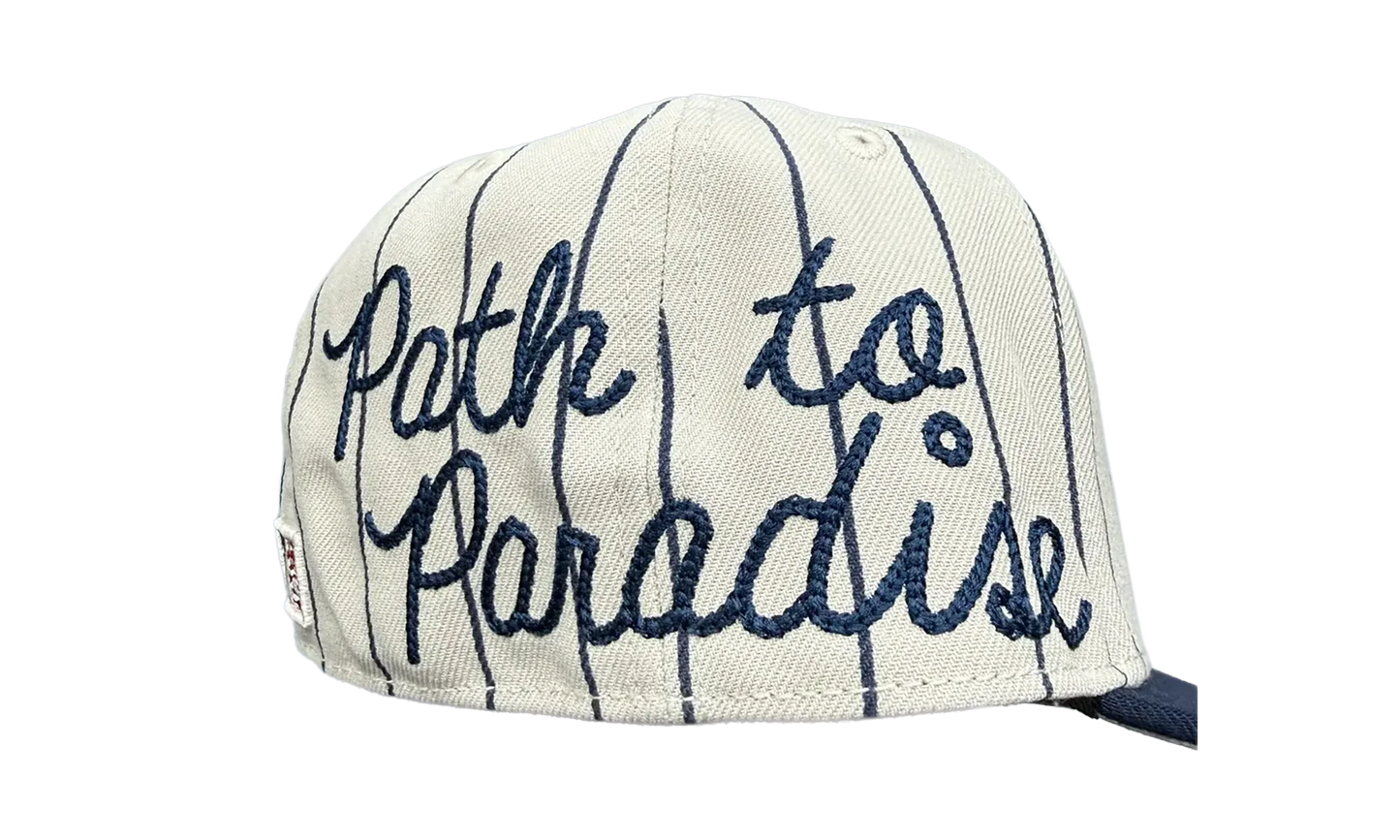 Path To Paradise Baseball Fitted Hat "White / Blue" HSR112