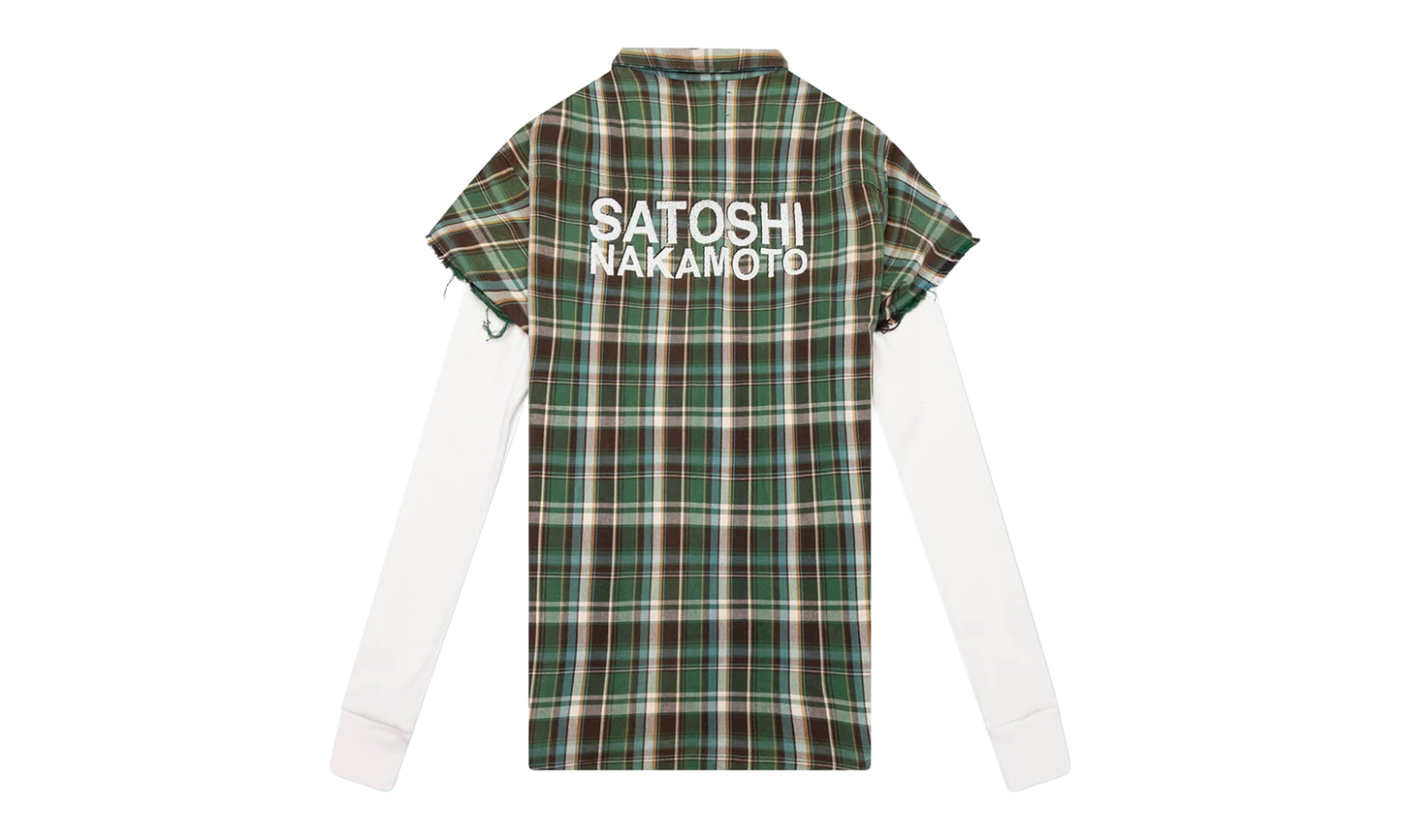 Bender Cut Off Flannel "Green Plaid" SAT002