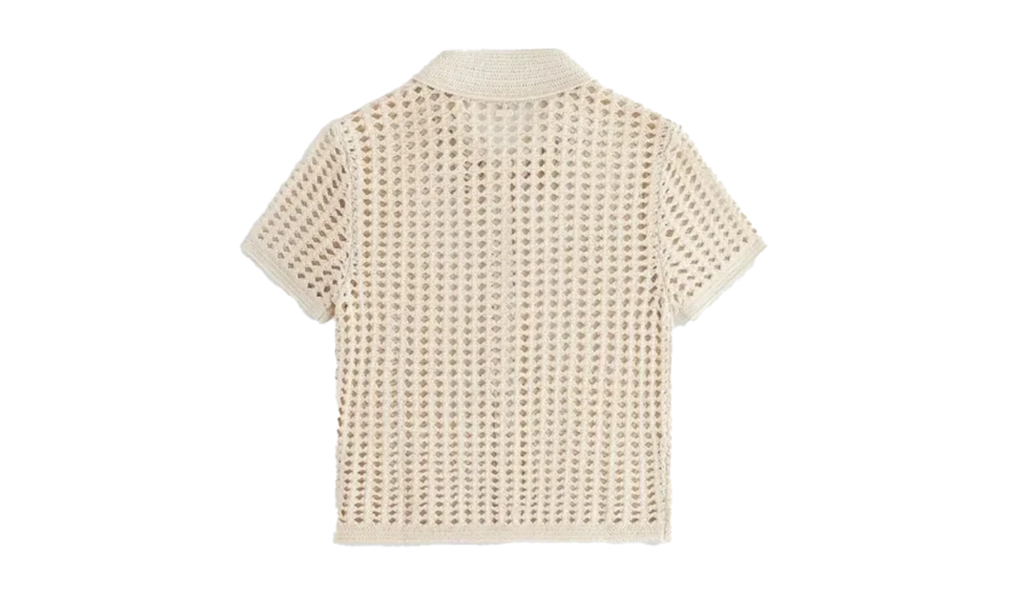 Rhea Knit Polo Top WMNS "Beige" khw030532 105