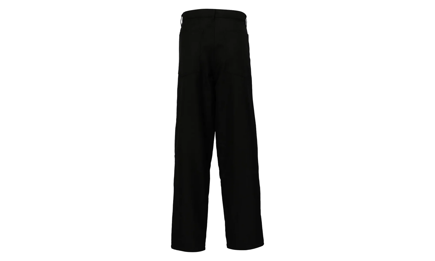 Wool Polyester Plain Gabardine Pants "Black" FN P004 051
