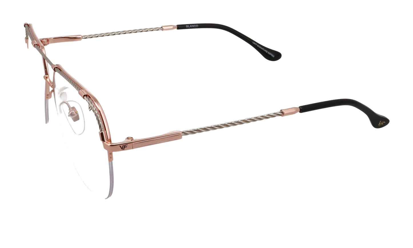 Blanco Half Rim 24KT Two-Tone "Rose / White Gold / Clear" HRBA2 0006 17A3