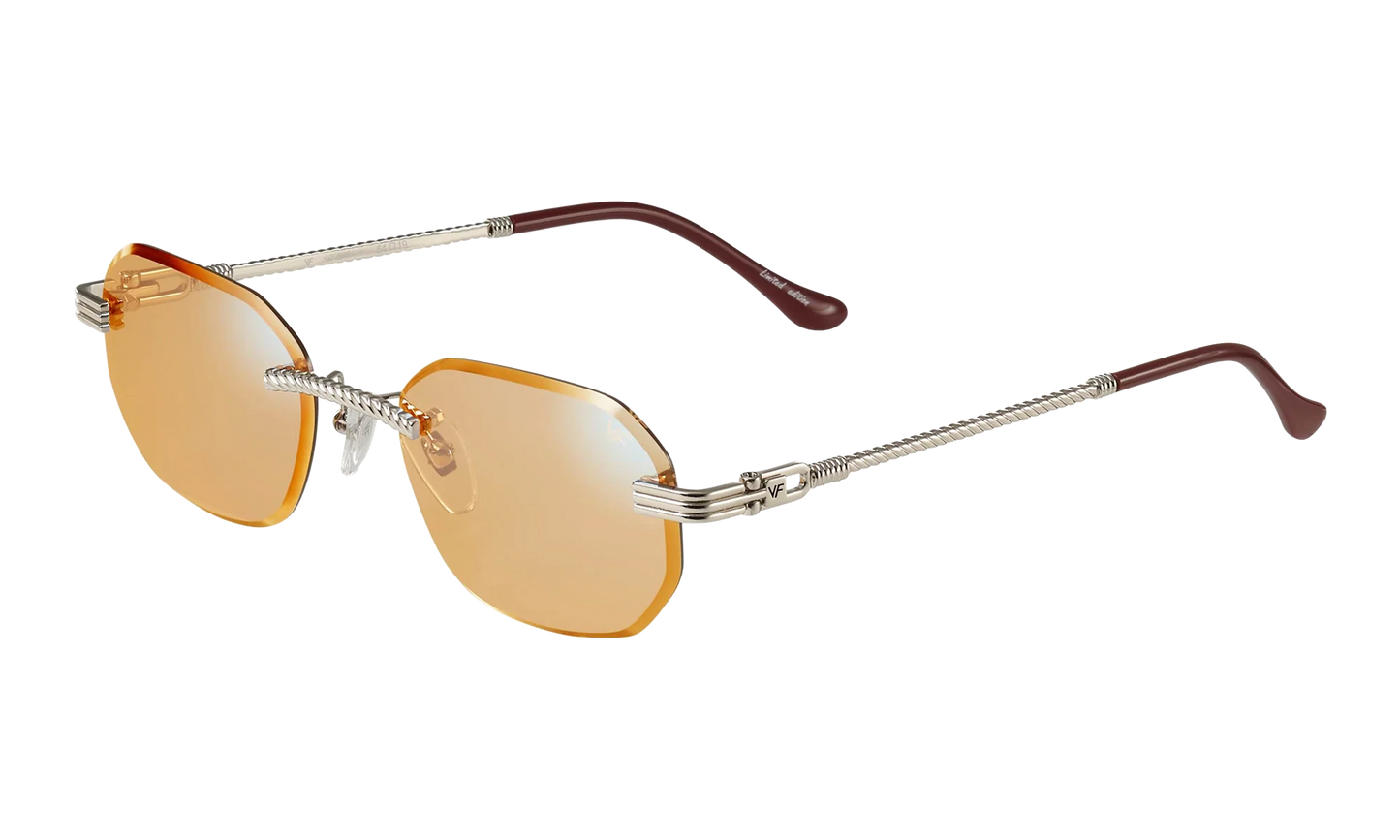 Hustler Rimless Drill Mount 24KT "White Gold / Blue Peach" DMHU2 0056 47C1
