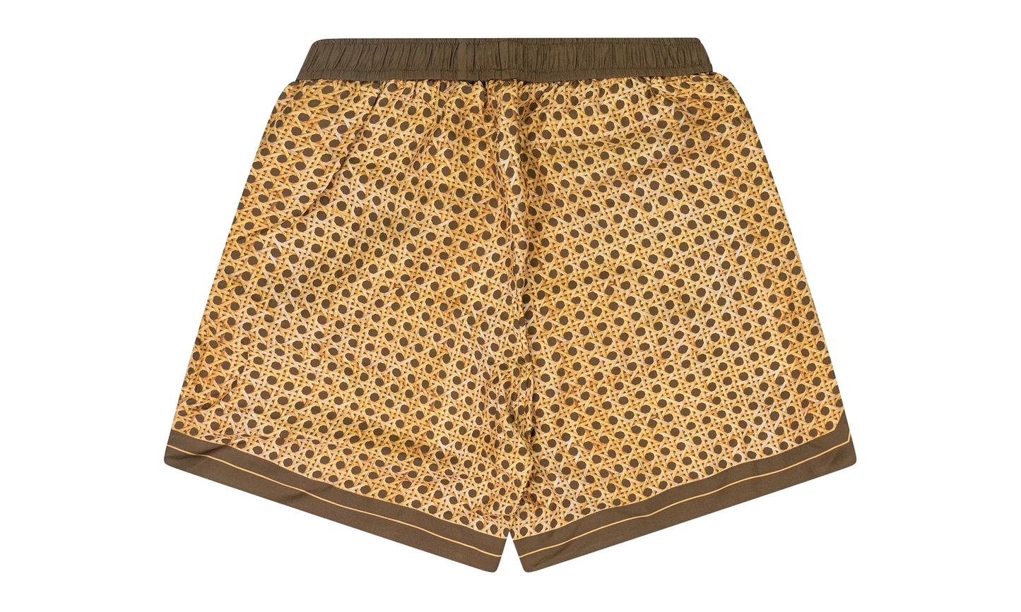 Weave Pattern Silk Shorts "Brown" SS22MPB017_Brown
