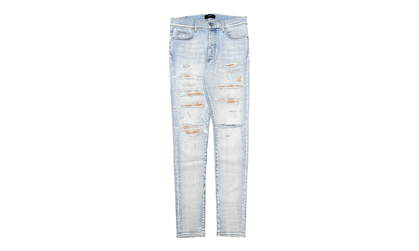 Plaid Patch Thrasher Jeans "Light Indigo" PF22MDS018 485