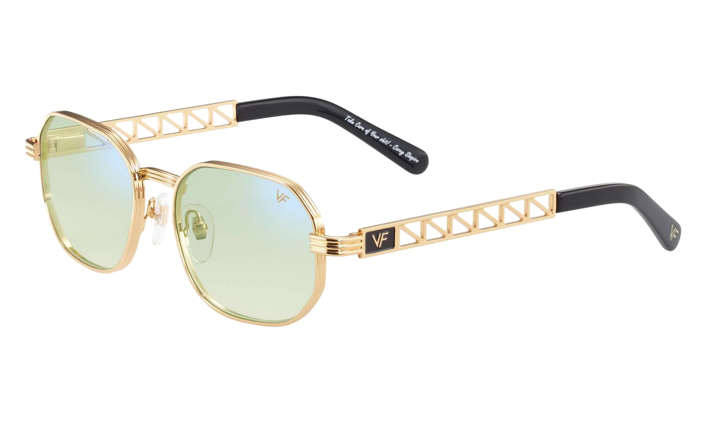 Hustler Jacques Cartier Edition 24KT "Yellow Gold / Powder Green Flash Blue" JCHU2 0004 11C1
