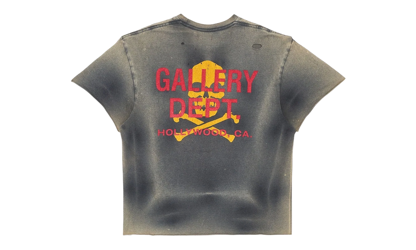 Zip Logo Short Sleeve Tee Shirt "Washed Black Yellow Red" ZPT 1000