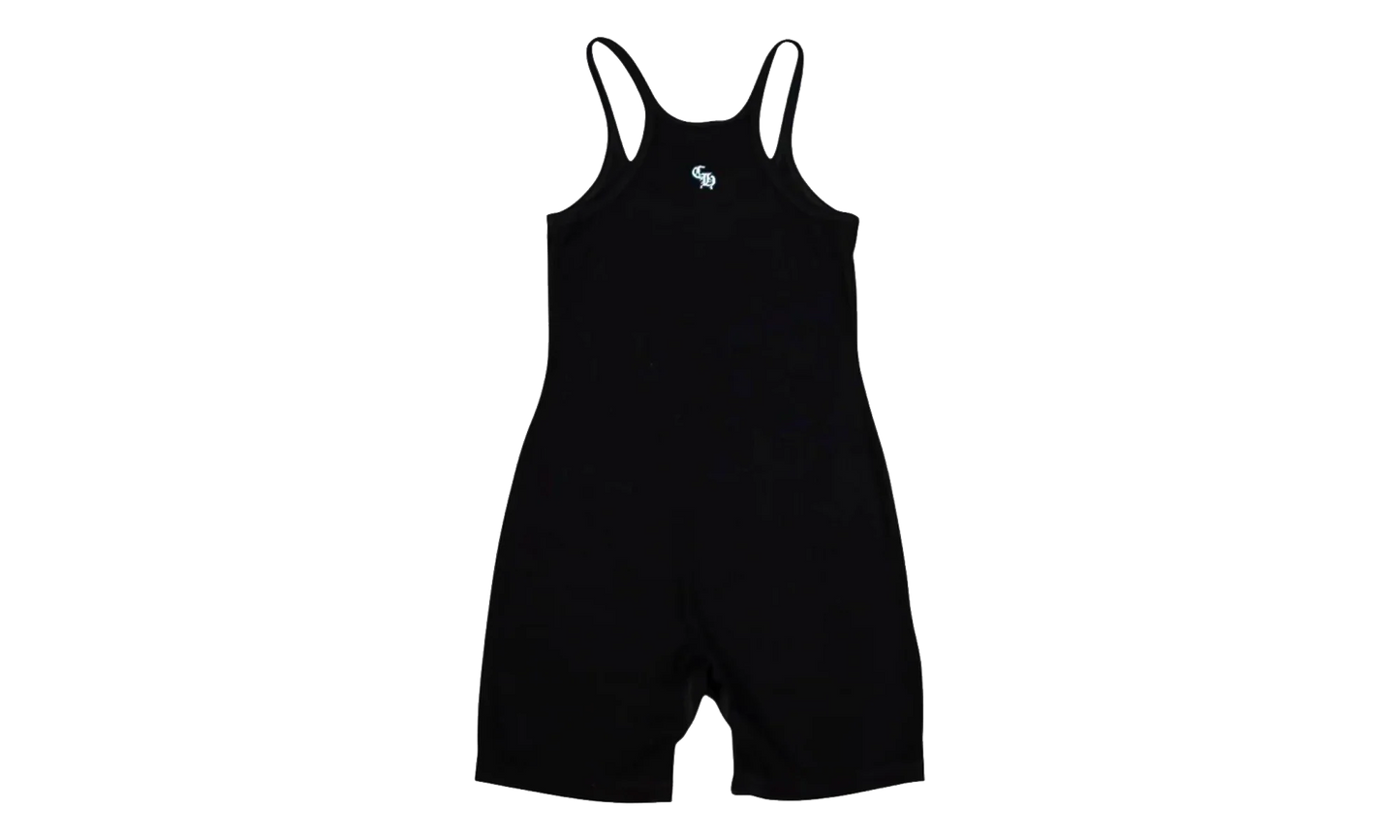 Ribbed Embroidered Romper "Black" CHRM1015