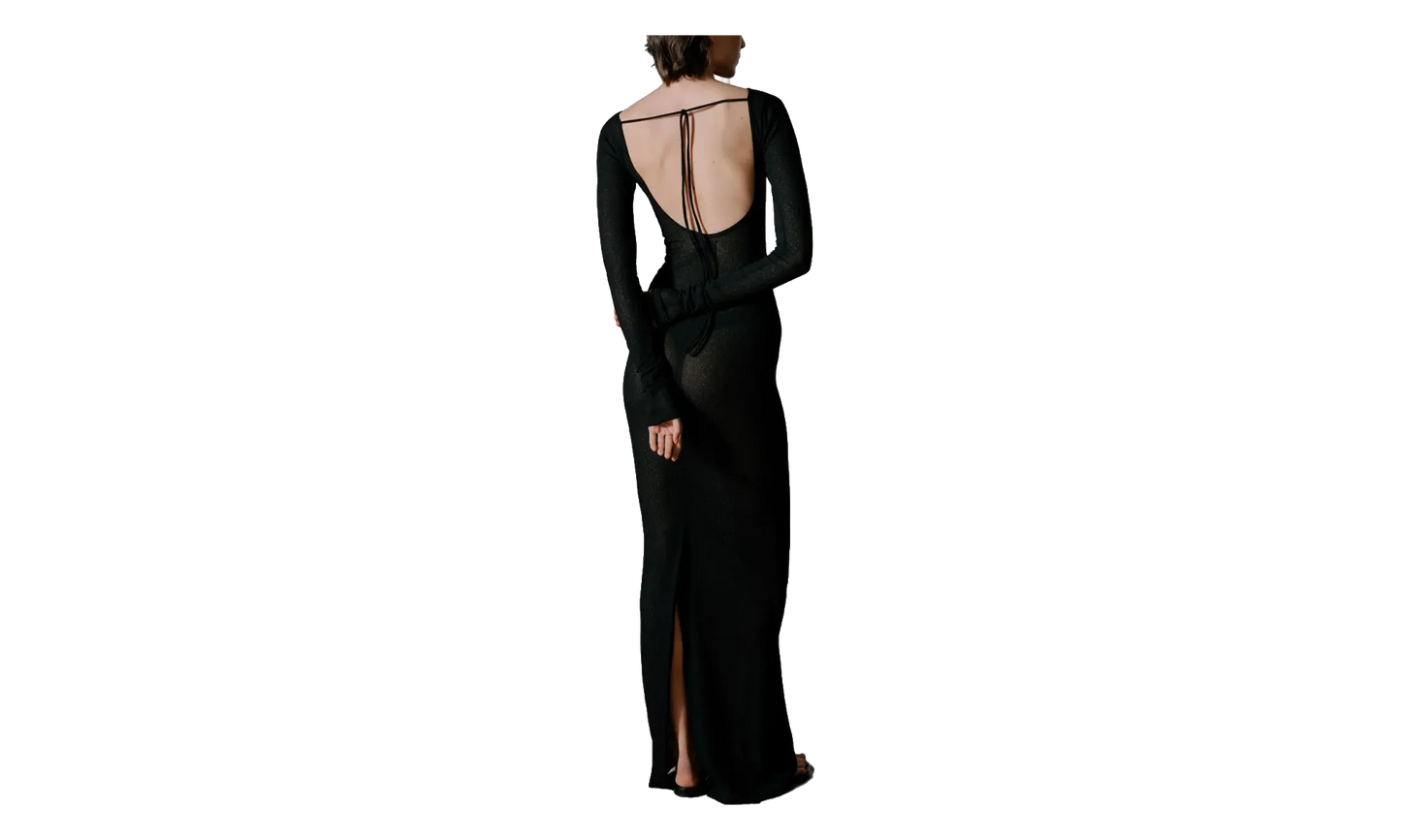 Sheer Knit Jersey Dress WMNS "Black" RHSS24DR02852372 BLK