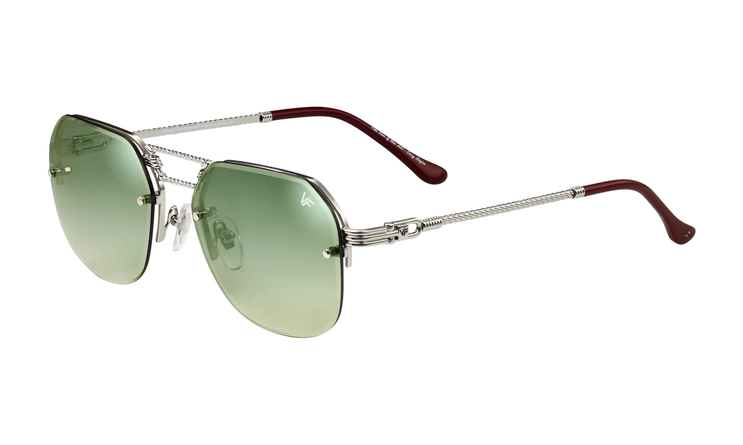 CEO Bevel Rimless Drill Mount 18KT "White Gold / Pastel Green Gradient Flash Silver" DMCE2 0008 48B3