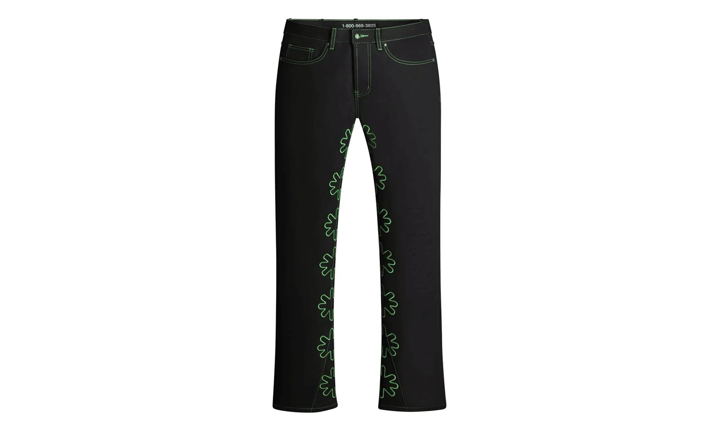 Drkshdws Outline Denim Pants "Black / Green" 10010689