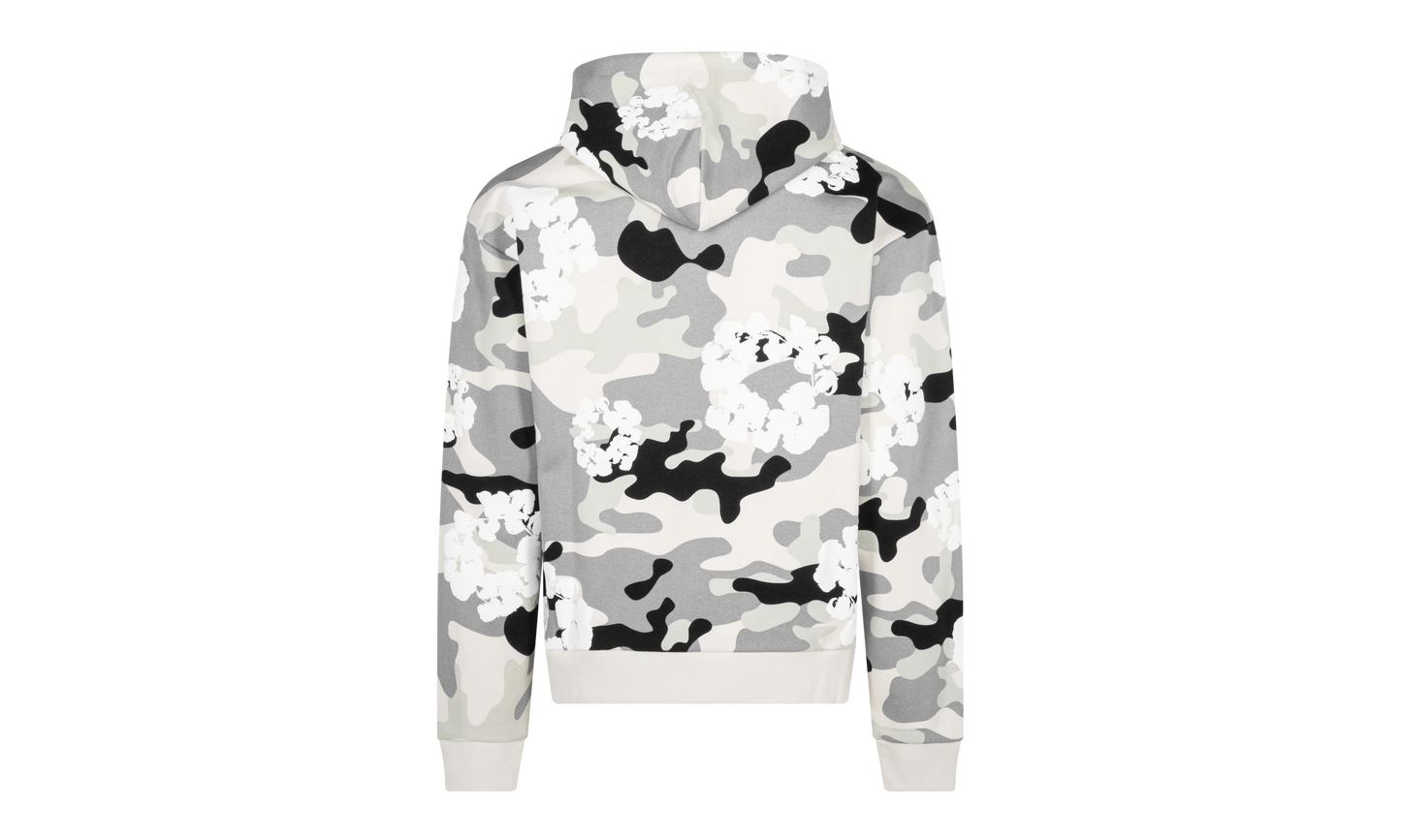 Cotton Wreath Zip Hoodie "White Camo" DT063
