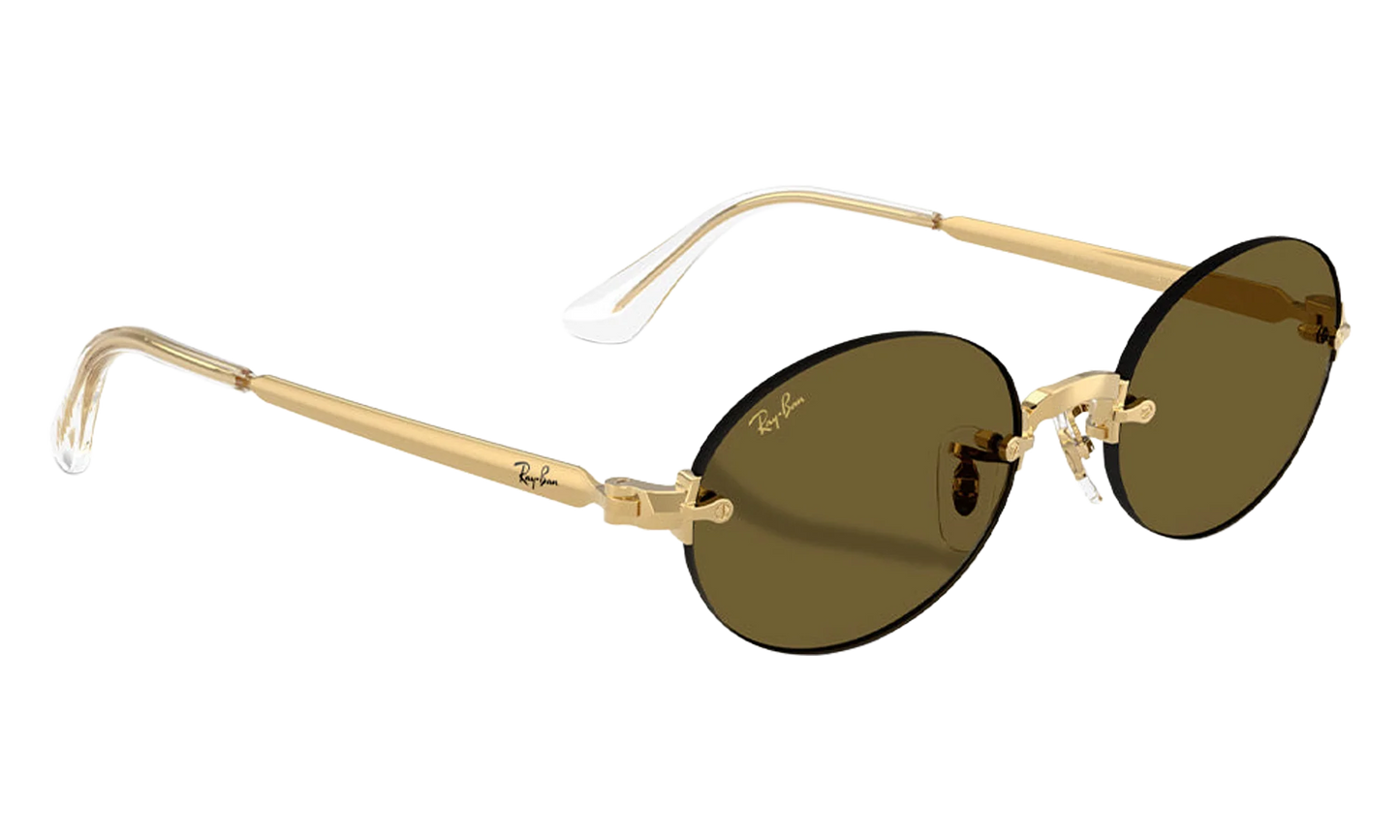 Ray-Ban Rimless "A$AP Rocky - Polished Arista Gold with Dark Brown Lens" RB3929 001 73