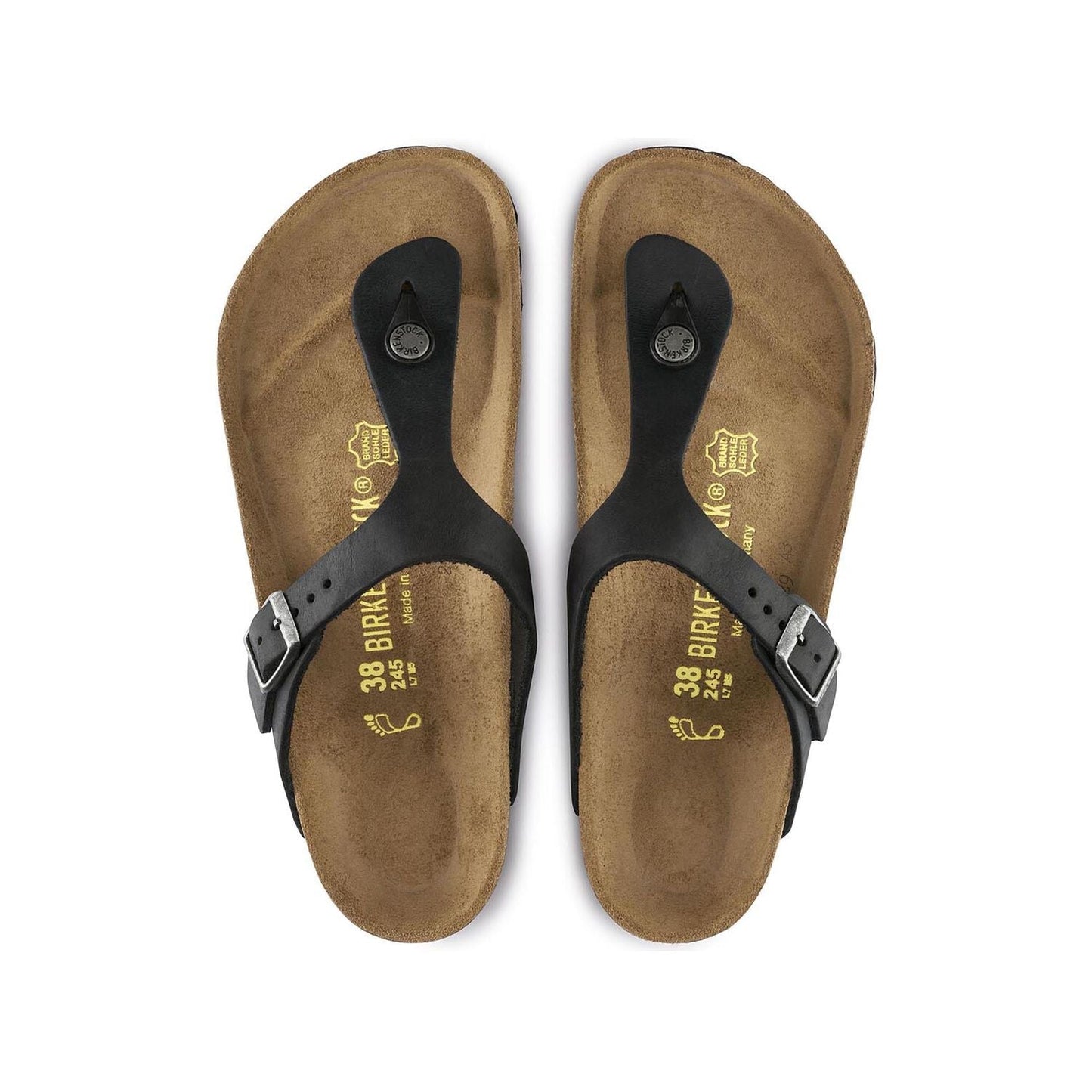 Gizeh Oiled Leather Sandal in Black