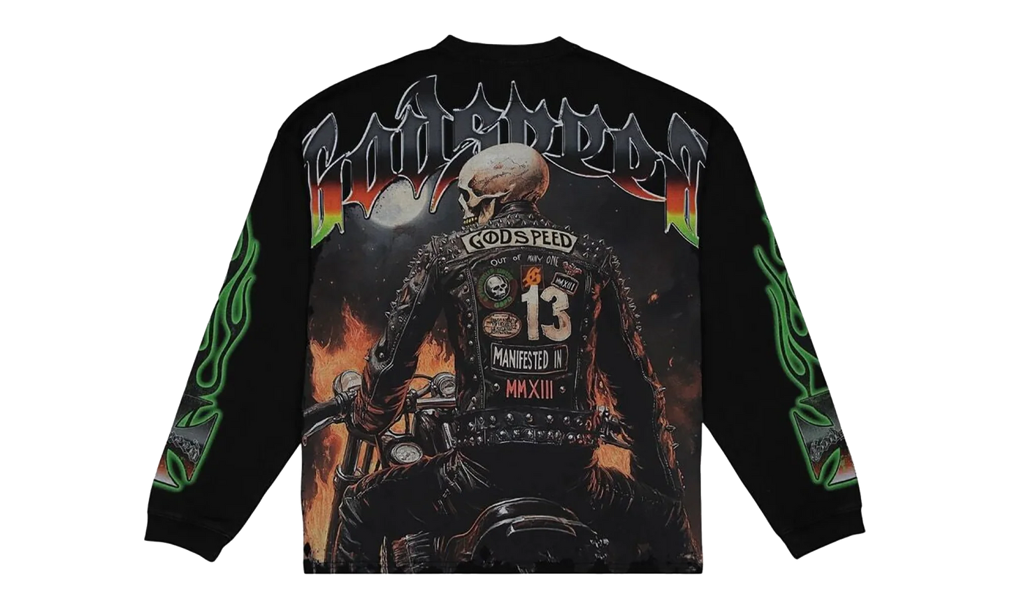 Biker Nation Long-Sleeve T-Shirt "Black Wash" GS148