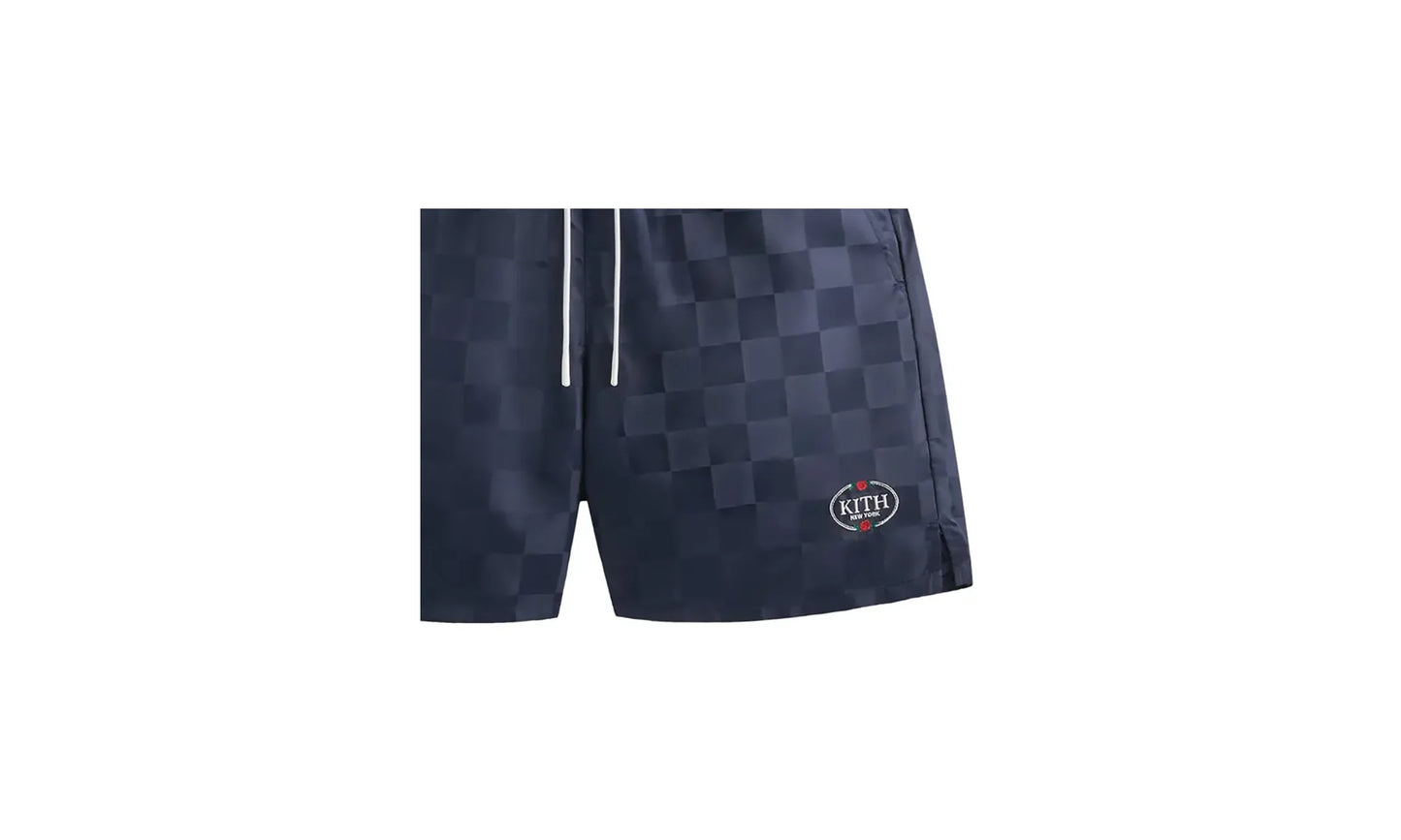 Checkered Satin Collins Short "Nocturnal" KHM070002 413