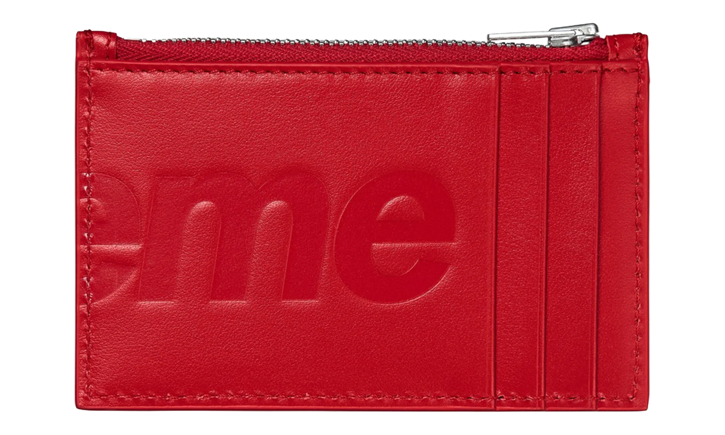 Leather Zip Card Holder "SS25 - Red" SU27207