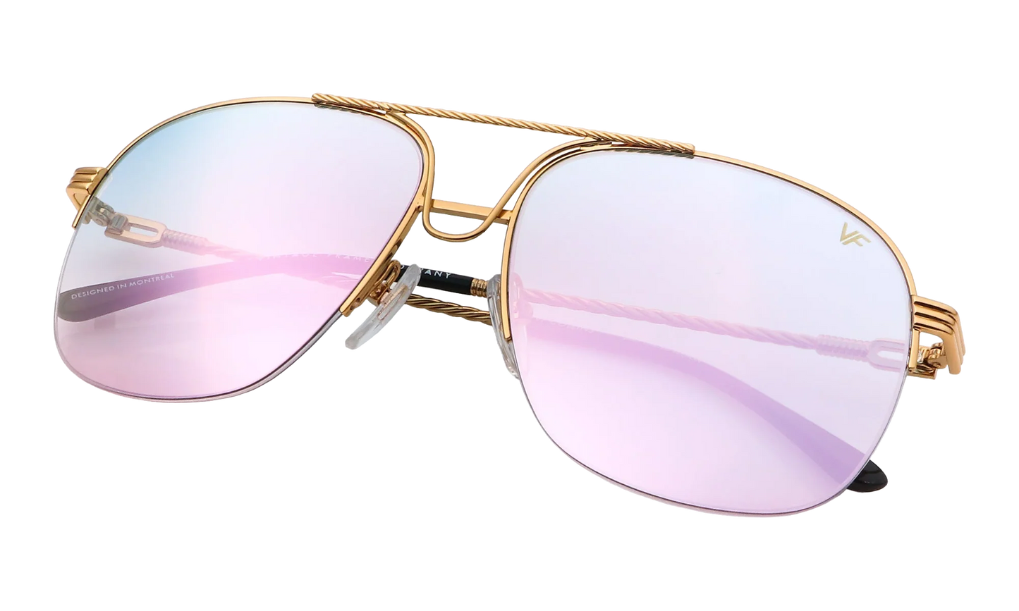 Collins Half Rim 24KT "Yellow Gold / Blue Pink Gradient Multiflash" MPCL2 0005 54T8