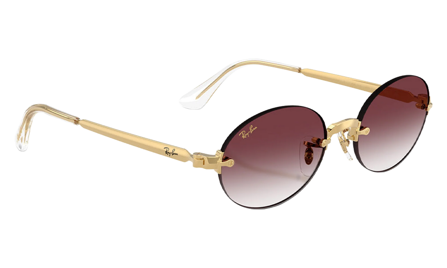 Ray-Ban Rimless "A$AP Rocky - Polished Arista Gold with Clear Gradient Dark Violet Lens" RB3929 001 8H