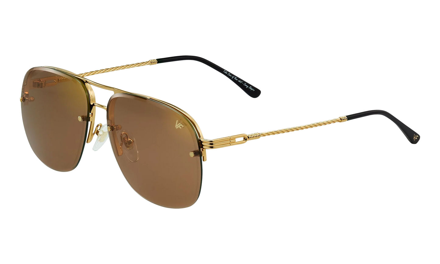 Snatch Bevel Rimless Drill Mount 18KT "Yellow Gold / Brown Flash Gold" DMSN2 0002 48C4