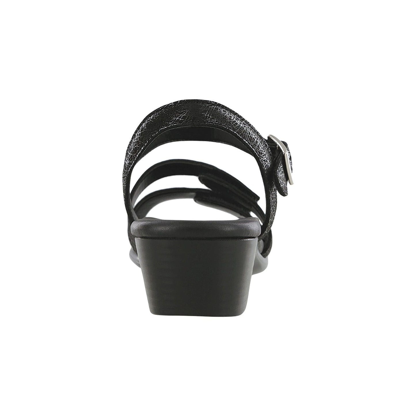 Women's Savanna Heel Strap Sandal in Web Black