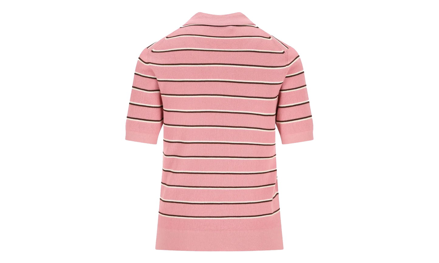 Striped Cotton Knit Polo Shirt WMNS "Pink" MMLB35 183M F0028