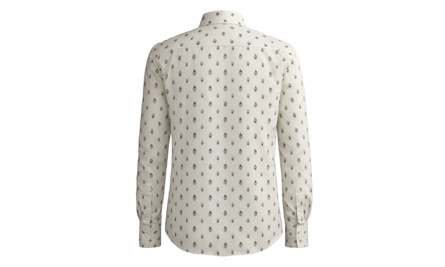Peacock Long-Sleeve Shirt "Ivory / Green" Y0M06223JA IVG