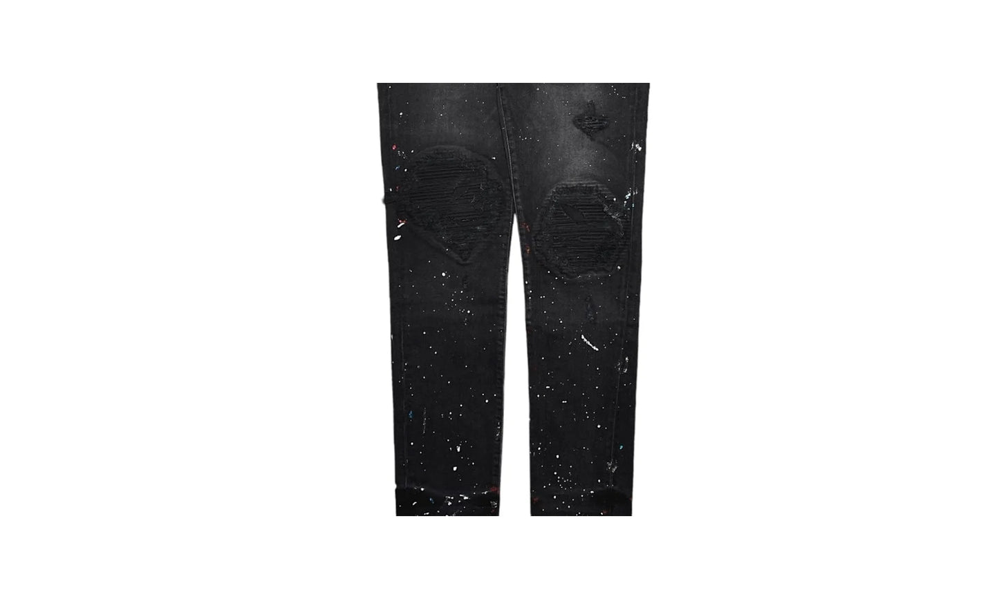 MX1 Painted Denim Patch Jeans "Aged Black" MBMX1 PDP ABL