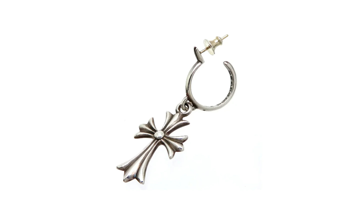 Tiny CH Cross Hoop Earring "Single Earring - Silver" CHRM0670