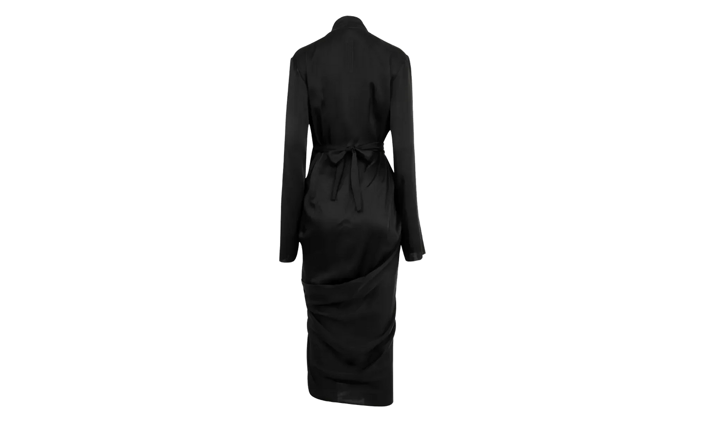 Charmeuse Wrap Dress WMNS "Black" RP02E4560 SCH 09