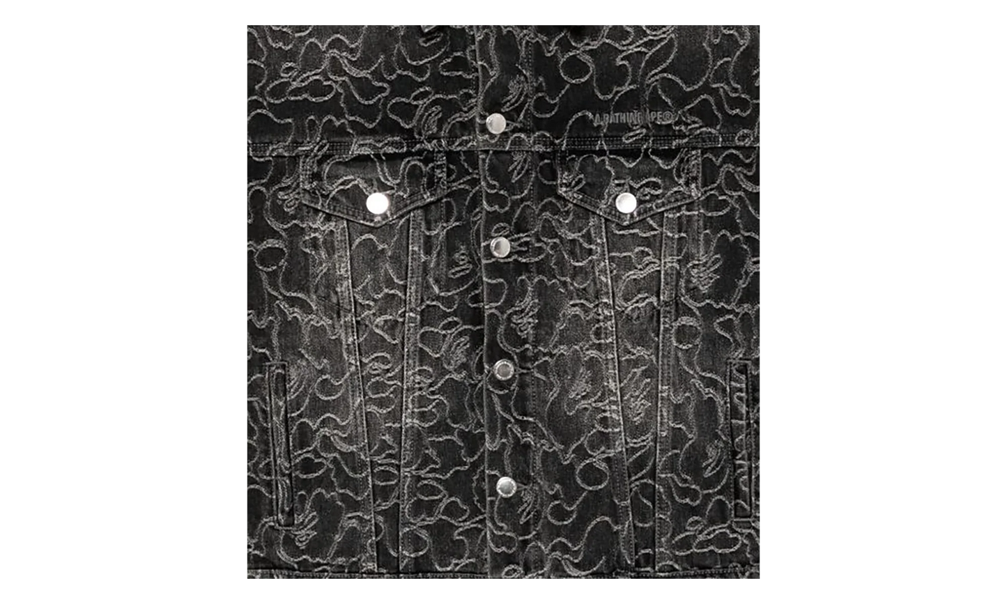 Line Camo Jacquard 13oz Denim Jacket "Grey" 001LJK801326M