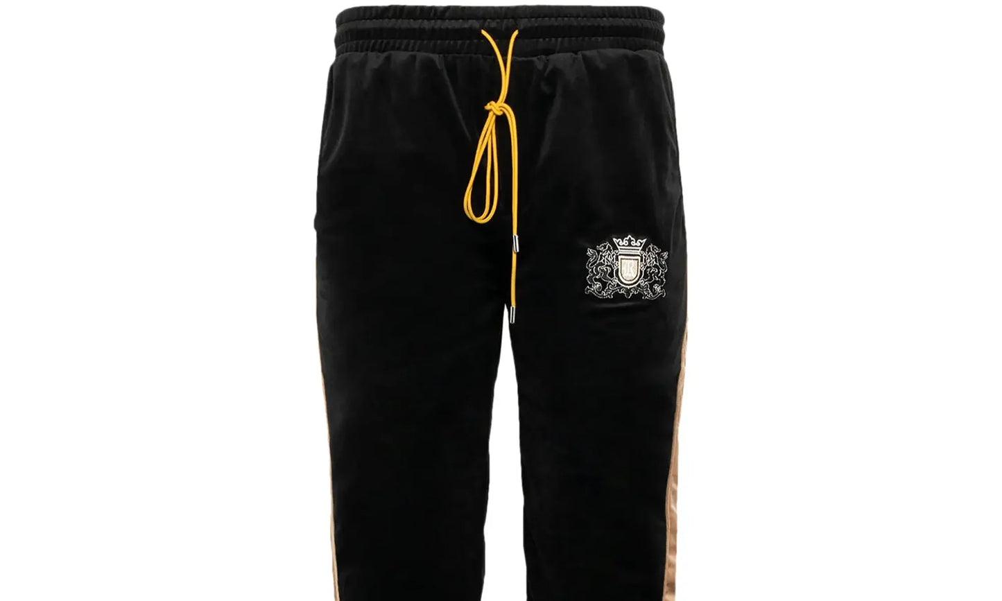 Crest-Embroided Velvet Track Pants "Black" PF23PA05083679