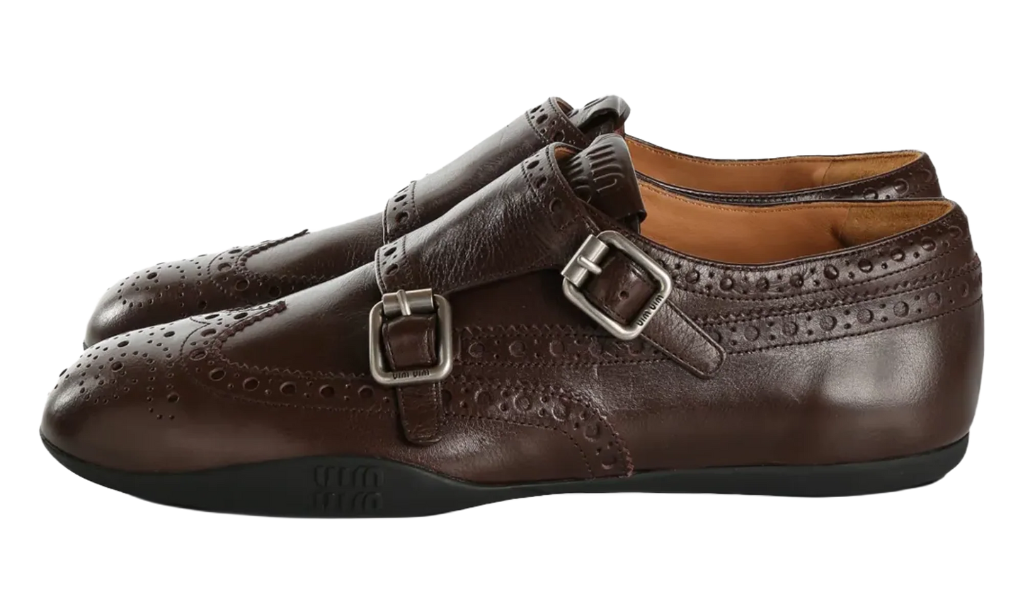 Calf Leather Buckle Brogues WMNS "Moro Tabacco" 5E510E 007 F0003