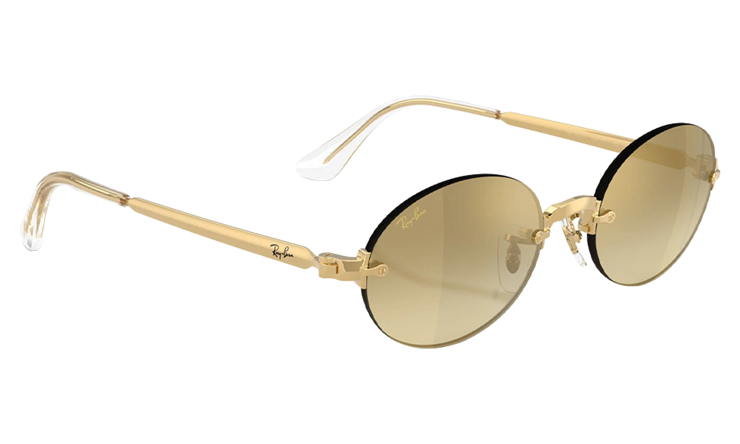 Ray-Ban Rimless "A$AP Rocky - Polished Arista Gold with Brown Mirror Gold Gradient Lens" RB3929 001 7I