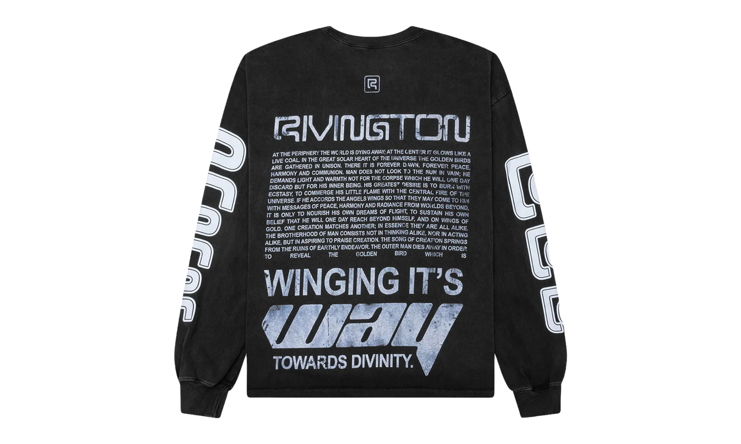 Divinity Paper Garden Long-Sleeve Tee "Faded Black" DIVN LS06 FBLK