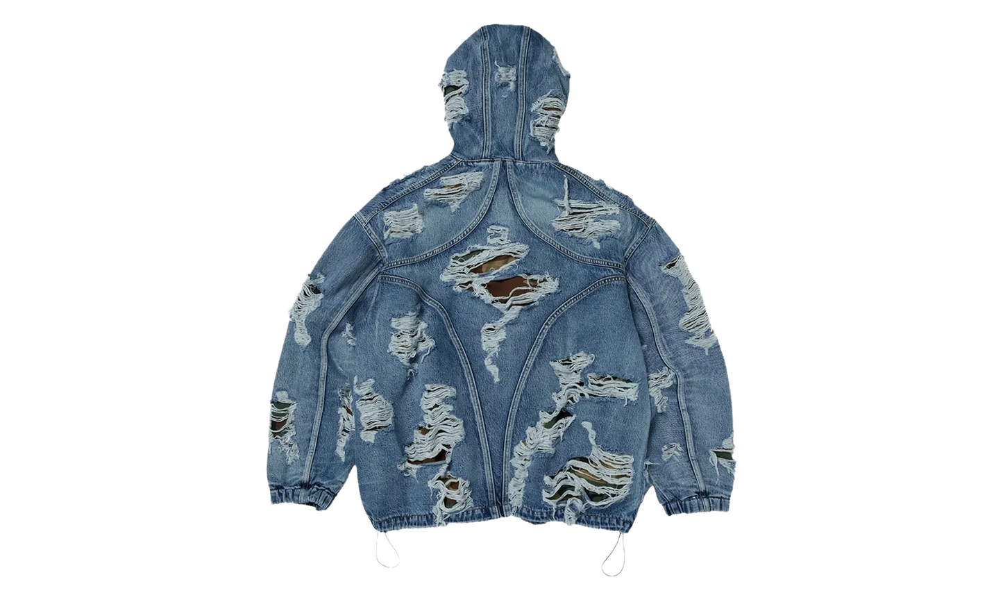 Hell Denim Camo Zip-Up Hoodie "Blue" TC25JK2301