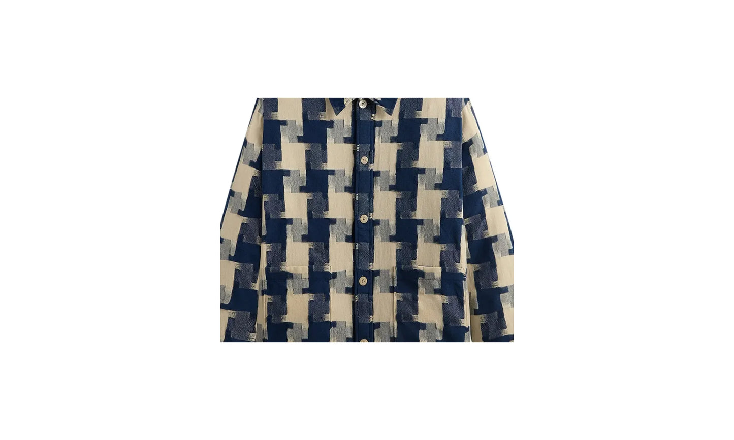 Jumbo Houndstooth Overshirt "Cyanotype" KHM032076 424