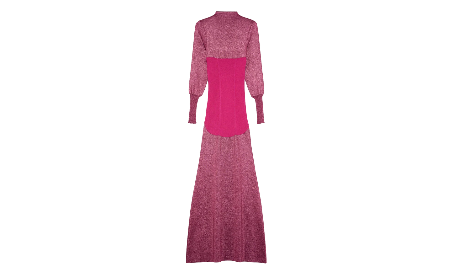 FINE RIB MIDI DRESS "FUCHSIA" RW DR0037 K007 H22 59