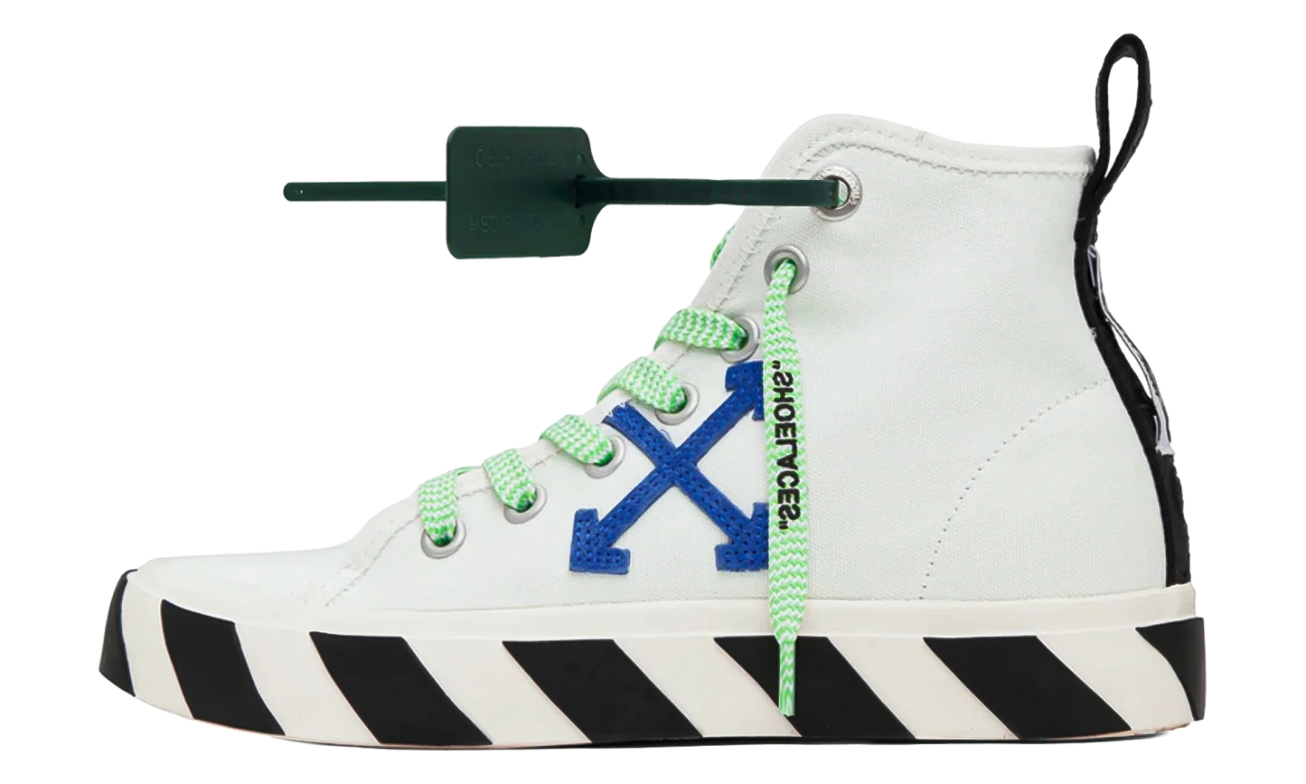 OFF-WHITE Vulcanized Mid Top "White Blue Arrow" 222607M236010
